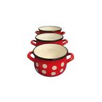 Casa si Gradina - Bucatarie si vesela - Vase pentru gatit - Oale si cratite - Set semioala bombat emailat cu buline 3buc. - Infinity.ro