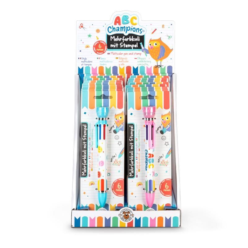 Carti si Birotica - Birotica - Instrumente de scris - Pixuri si stilouri - Pix multicolor cu 6 culori si stampila - Infinity.ro