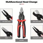 Casa si Gradina - Constructii - Scule de mana si unelte - Clesti si patenti - Set Clesti 5 in 1 BYNOVIS®, Patent, Taietor Cablu, Dezizolator, Cleste Sertizare, Foarfeca de tabla, Cap interschimbabil, Inlocuire usoara, Maner ergonomic, Prindere confortabila, Izolat electric - Infinity.ro