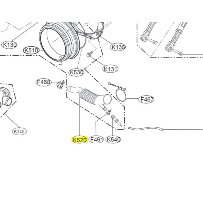 Electronice si Electrocasnice - Masini si uscatoare de rufe - Accesorii masini de spalat si uscatoare - Furtun cuva pompa masina de spalat LG MAR62161902 Original - Infinity.ro