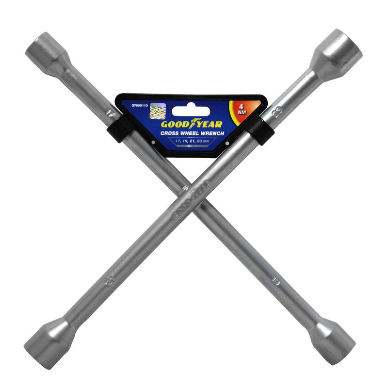 Casa si Gradina - Constructii - Scule de mana si unelte - Chei si truse chei - Cheie pentru roti auto, tip cruce, capete hexagonale, metal, 17/19/21/23 mm Goodyear, GY900110 - Infinity.ro