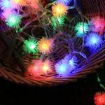 Casa si Gradina - Decoratiuni - Decoratiuni de sezon - Instalatie pentru Craciun sir bulgari de zapada, multicolor, 5m, 50 led-uri , set: 2 buc - Infinity.ro