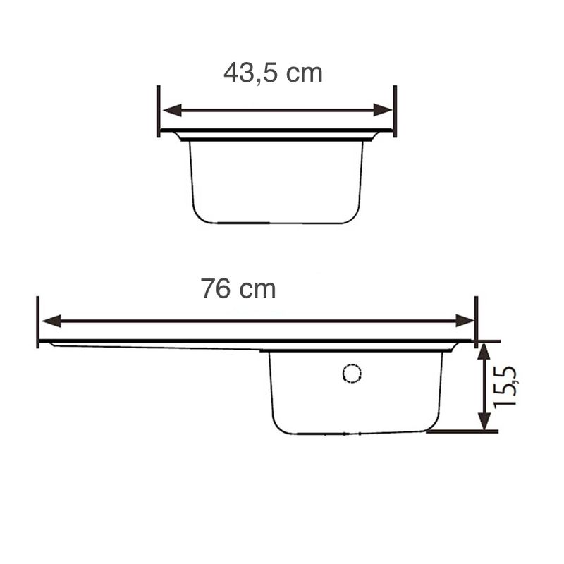 Casa si Gradina - Sanitare - Chiuveta bucatarie si accesorii - Chiuvete bucatarie - Set chiuveta inox anticalcar de blat + baterie pipa flexibila + sifon cu preaplin, 43.5x76 cm, cuva stanga - Infinity.ro