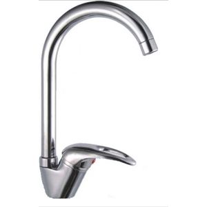 Set chiuveta inox anticalcar de blat + baterie lebada + sifon cu preaplin, 43.5x76cm, cuva stanga