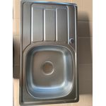 Casa si Gradina - Sanitare - Chiuveta bucatarie si accesorii - Chiuvete bucatarie - Set chiuveta inox anticalcar de blat + baterie inalta + sifon cu preaplin, 43.5x76 cm, cuva dreapta - Infinity.ro
