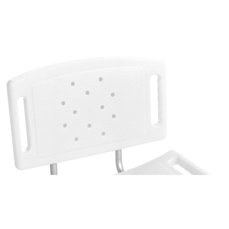 Casa si Gradina - Sanitare - Suporturi si accesorii baie - Accesorii baie - Scaun de dus cu picioare reglabile si spatar, pentru persoane cu dizabilitati, 56x48x85 cm, Comfort - Infinity.ro