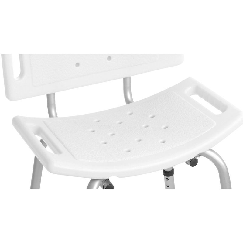 Casa si Gradina - Sanitare - Suporturi si accesorii baie - Accesorii baie - Scaun de dus cu picioare reglabile si spatar, pentru persoane cu dizabilitati, 56x48x85 cm, Comfort - Infinity.ro