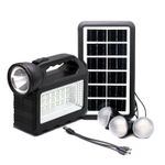 Casa si Gradina - Corpuri si surse de iluminat - Iluminat exterior - Lampi solare - Kit solar portabil-Lanterna LED multifunctionala, 3 becuri, power bank , culoare: negru - Infinity.ro