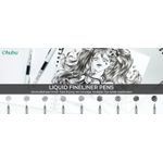 Carti si Birotica - Birotica - Instrumente de scris - Pixuri si stilouri - Ohuhu set 9 Finelinere lichide, cerneala premium negra, non toxic, uscare rapida - Infinity.ro