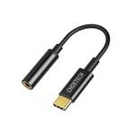 TV, Audio-Video si Foto - Accesorii TV si audio - Cabluri si adaptoare audio - Adaptor USB-C la Jack 3.5mm mama Choetech AUX003, negru - Infinity.ro