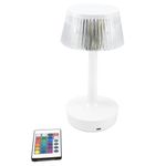 Casa si Gradina - Corpuri si surse de iluminat - Veioze si lampi - Veioze - Lampa de masa, decorativa cu LED RGB si telecomanda "Crystal" Touch , culoare: alb - Infinity.ro