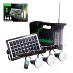 Casa si Gradina - Corpuri si surse de iluminat - Iluminat exterior - Lampi solare - Kit solar portabil, lanterna si Radio FM , culoare: negru - Infinity.ro