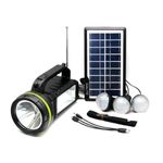 Sport si Outdoor - Camping - Articole solare camping - Lampi si lanterne camping - Kit solar portabil-Lanterna LED multifunctionala, radio, power bank , culoare: negru/galben - Infinity.ro