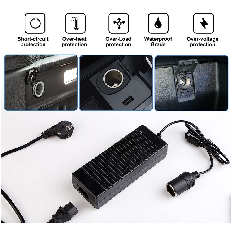 Auto si Moto - Electronice auto - Accesorii electronice auto - Convertor Priza Auto la 220V MRG MJNT614 , Invertor de la 220V la 12V, 8Ah - Infinity.ro