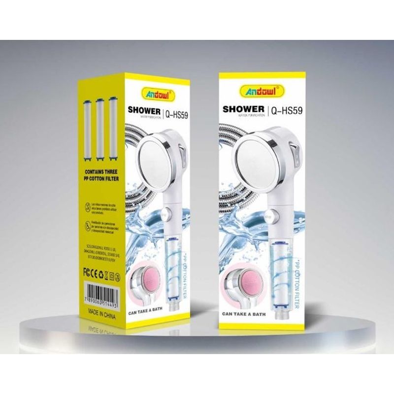 Casa si Gradina - Sanitare - Suporturi si accesorii baie - Accesorii baie - Cap de dus elegant cu filtru de apa , culoare: alb - Infinity.ro