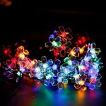 Casa si Gradina - Decoratiuni - Decoratiuni de sezon - Ghirlanda solara cu bec in forma de floare RGB, 30LED-uri, 4,5m , tip lumina: RGB-multicolor - Infinity.ro