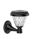 Casa si Gradina - Corpuri si surse de iluminat - Iluminat exterior - Lampi solare - Lampa solara de perete, lumina calda si RGB, cu telecomanda, rotunda , set: 2 buc - Infinity.ro