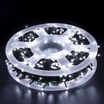 Casa si Gradina - Decoratiuni - Decoratiuni de sezon - Instalatie luminoasa tip snur cu 300 LED-uri, pentru Craciun, lungime 50m, lumina alb rece, set: 2 buc - Infinity.ro