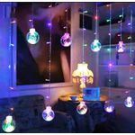 Casa si Gradina - Decoratiuni - Decoratiuni de sezon - Instalatie pentru craciun perdea luminoasa becuri cu mos craciun , tip lumina: RGB-multicolor - Infinity.ro