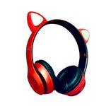 TV, Audio-Video si Foto - Portabile audio - Casti audio - Casti fara fir cu urechi de pisica, cu LED RGB , culoare: rosu - Infinity.ro