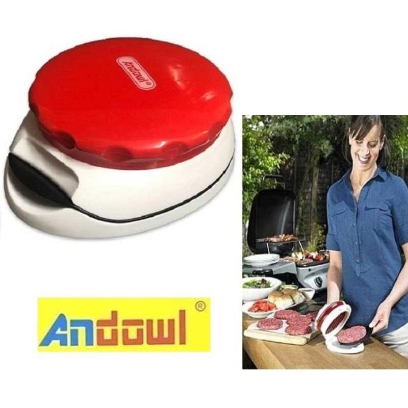 Casa si Gradina - Bucatarie si vesela - Ustensile bucatarie - Prese si storcatoare manuale - Presa pentru burgeri , culoare: alb/rosu - Infinity.ro