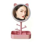 Ingrijire personala si Cosmetice - Machiaj - Oglinzi cosmetice - Oglinda de machiaj reincarcabila iluminata cu LED , culoare: roz - Infinity.ro