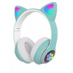 TV, Audio-Video si Foto - Portabile audio - Casti audio - Casti CAT cu urechi de pisica, lumina intermitenta cu LED-uri colorate , culoare: verde - Infinity.ro