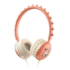 Casti cu fir stereo cu microfon, desene animate , culoare: portocaliu