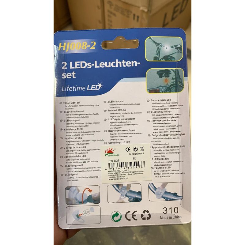 Sport si Outdoor - Ciclism - Accesorii pentru biciclete - Lumini biciclete - Lampa pentru bicicleta doua culori alb si rosu, set 2 buc , culoare: rosu/alb - Infinity.ro