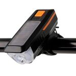 Sport si Outdoor - Ciclism - Accesorii pentru biciclete - Lumini biciclete - Lampa pentru Bicicleta LY-17 cu Incarcare Solara , culoare: negru/portocaliu - Infinity.ro