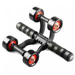Sport si Outdoor/Fitness/Aparate fitness - Aparat fitness cu 4 roti pentru abdomen si spate , culoare: negru - Infinity.ro