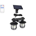 Casa si Gradina - Corpuri si surse de iluminat - Iluminat exterior - Lampi solare - Lampa solara dubla cu senzor solar si telecomanda JD-2217A , set: 1 buc - Infinity.ro