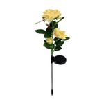 Casa si Gradina - Corpuri si surse de iluminat - Iluminat exterior - Lampi solare - Lampa solara LED Garden Flower Light-Trandafir, set 2 buc , culoare: galben - Infinity.ro