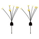 Casa si Gradina - Corpuri si surse de iluminat - Iluminat exterior - Lampi solare - Lampa solara decorativa de gradina albina - doua bucati in pachet , culoare: galben - Infinity.ro