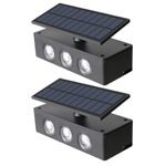 Casa si Gradina - Corpuri si surse de iluminat - Iluminat exterior - Lampi solare - Lampa solara de perete cu senzor de lumina, 6 LED-uri - set 2 bucati , tip lumina: cald si rece - Infinity.ro