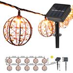 Casa si Gradina - Corpuri si surse de iluminat - Iluminat exterior - Lampi solare - Ghirlanda luminoasa cu incarcare solara, lumina calda, 10 becuri, G70-253 , marime: 5.4 m - Infinity.ro