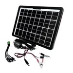 Casa si Gradina - Electrice - Panouri fotovoltaice si accesorii - Panou Solar Portabil, Putere 15W, Tensiune 16V, IP65, Cablu cu Mufe 5 in 1 , culoare: negru - Infinity.ro