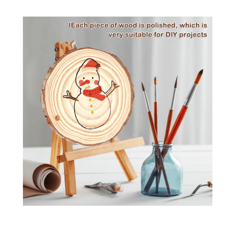 Jucarii, Copii si Bebe - Jucarii si jocuri - Jucarii & jocuri educative - Seturi de artizanat - Set felii de copac perforate, VeliumCraft, 6-7 cm, pin 10 bucati, set 12 culori si 2 pensule incluse, cu iuta 3 m - Infinity.ro