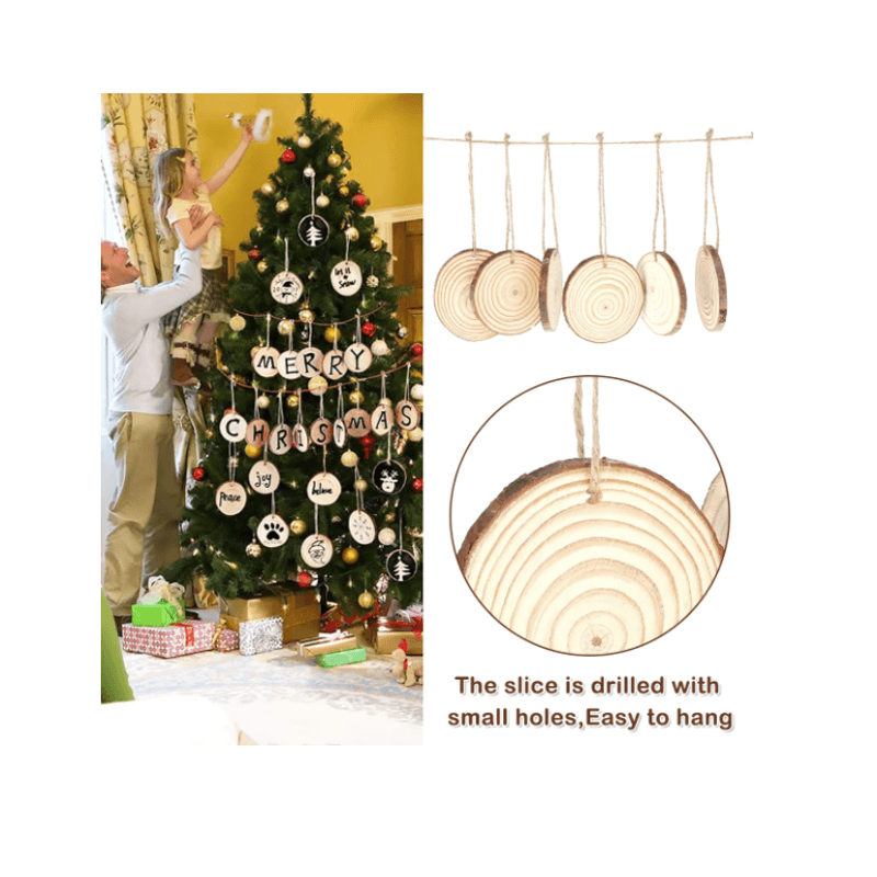 Jucarii, Copii si Bebe - Jucarii si jocuri - Jucarii & jocuri educative - Seturi de artizanat - Set felii de copac perforate, VeliumCraft, 6-7 cm, pin 10 bucati, set 12 culori si 2 pensule incluse, cu iuta 3 m - Infinity.ro