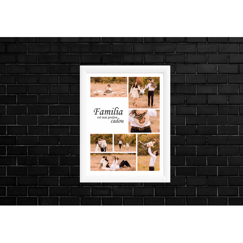 Market - Cadouri - Cadouri personalizate - Tablou Canvas Personalizat tip colaj, VeliumCraft, 40x30 cm, personalizabil 90%, rama alba, necesita 7 imagini - Infinity.ro