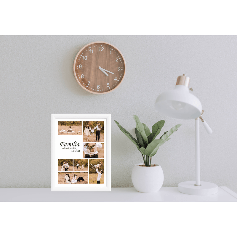 Market - Cadouri - Cadouri personalizate - Tablou Canvas Personalizat tip colaj, VeliumCraft, 40x30 cm, personalizabil 90%, rama alba, necesita 7 imagini - Infinity.ro