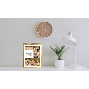 Tablou Canvas Personalizat tip colaj, VeliumCraft, 40x30 cm, personalizabil 90%, rama aurie, necesita 7 imagini