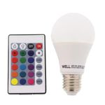 Casa si Gradina - Corpuri si surse de iluminat - Becuri si tuburi neon - Becuri - Bec LED WELL 6W E27 cu Telecomanda, RGB+W - Infinity.ro