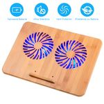 Laptop, Telefoane si Tablete - Laptopuri si accesorii - Accesorii Laptop - Standuri/Coolere notebook - Suport de racire laptop, Doua Porturi USB, Reglabil pe Inaltime, Pana la 17 Inch, Silentios, Design Ergonomic, Bambus - Infinity.ro