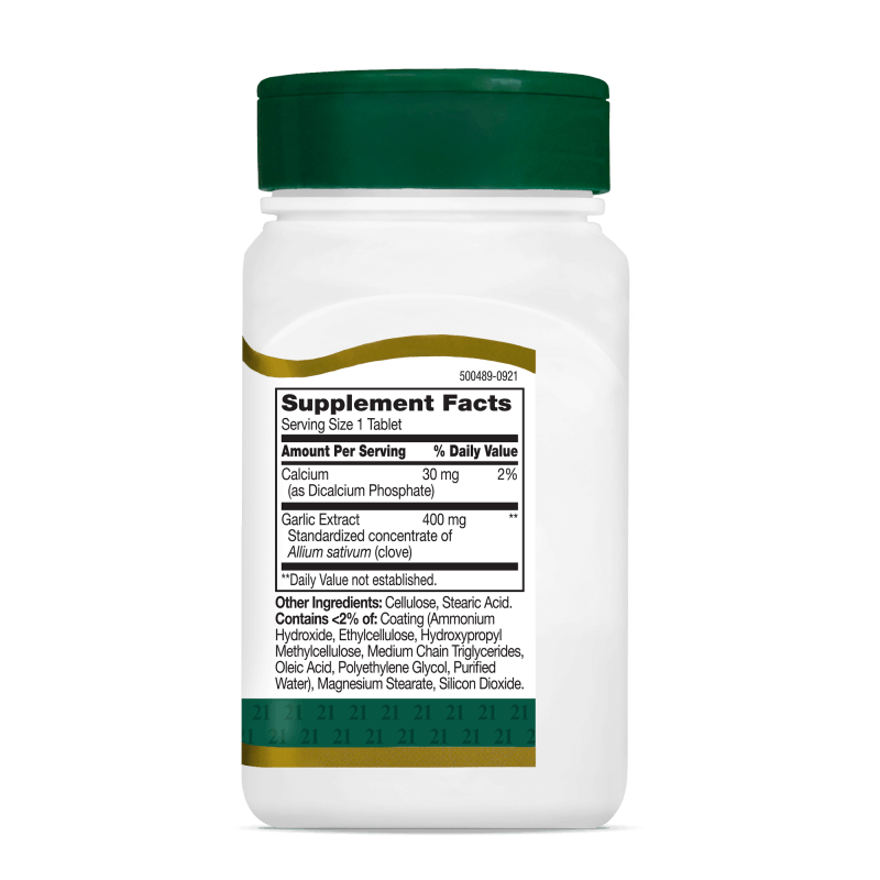 Ingrijire personala si Cosmetice - Sanatate si wellness - Suplimente alimentare - Alte suplimente alimentare - Garlic Extract Odorless (Usturoi extract fara miros) 400mg 60 tablete, 21st Century - Infinity.ro