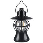 Casa si Gradina - Corpuri si surse de iluminat - Veioze si lampi - Veioze - Lampa portabila de camping vintage cu LED , culoare: negru, set: 2 buc - Infinity.ro