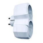Casa si Gradina - Electrice - Accesorii electrice - Accesorii prize si intrerupatoare - Adaptor stecher ceramic dublu , culoare: alb - Infinity.ro