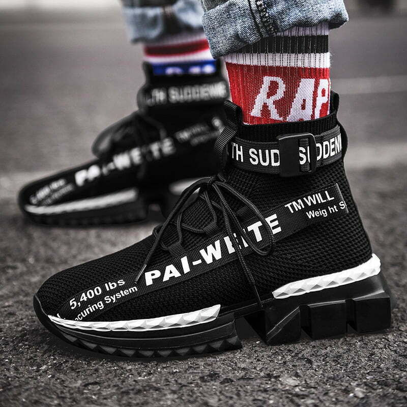 Fashion, accesorii si bijuterii - Barbati - Incaltaminte barbati - Sneakers si tenisi barbati - Pantofi sport HI top MBrands, usori cu talpa flexibila 44 Negru - Infinity.ro