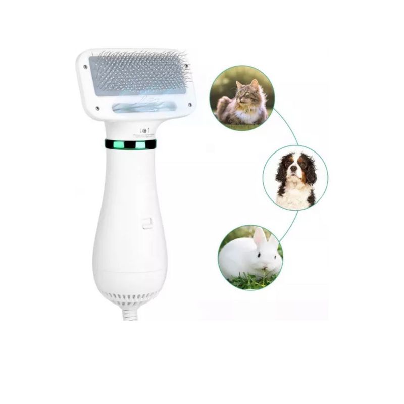 Petshop - Ingrijire si Igiena - Produse uz extern - Perii si manusi - Perie cu uscator 2 in 1 pentru animale , culoare: alb/albastru - Infinity.ro