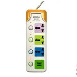 Casa si Gradina - Electrice - Accesorii electrice - Prelungitoare, triple, fise - Prelungitor cu 3 prize si 2 usb, 3m , culoare: multicolor - Infinity.ro